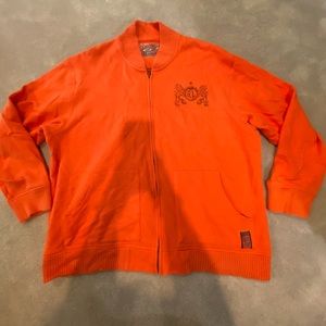 3X Orange Polo Zip Up